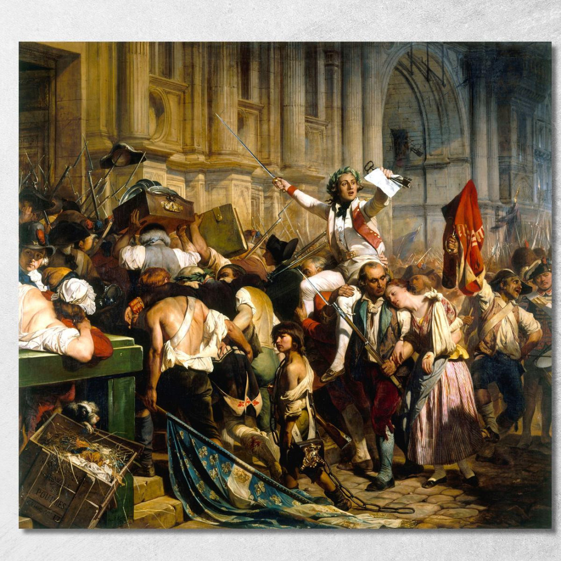 I Vincitori Della Bastiglia Davanti All'Hôtel De Ville Paul Delaroche pdl23 quadro stampato su tela I Vincitori Della Bastiglia Davanti All'Hôtel De Ville Paul Delaroche pdl23 quadro stampato su tela