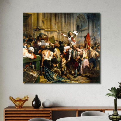 I Vincitori Della Bastiglia Davanti All'Hôtel De Ville Paul Delaroche pdl23 quadro stampato su tela