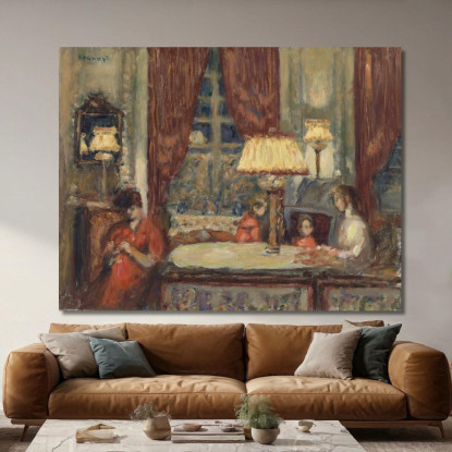Serata Sotto Le Lampade Pierre Bonnard pbn10 quadro stampato su tela