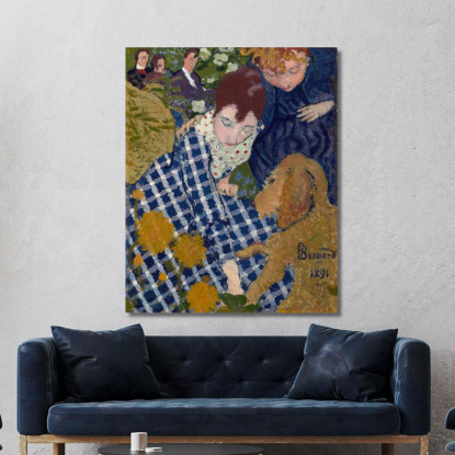 Donne Con Un Cane Pierre Bonnard pbn77 quadro stampato su tela