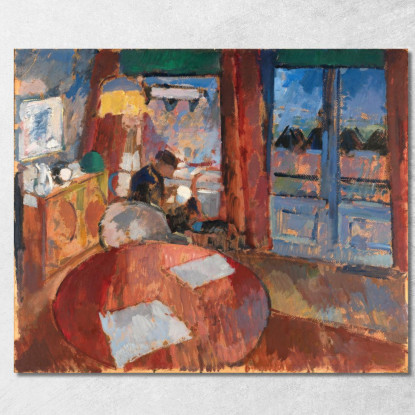 Interno Con Ricamatrice Rik Wouters rwo9 quadro stampato su tela