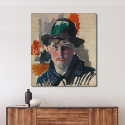 Autoritratto Con Cappello Verde Rik Wouters rwo25 quadro stampato su tela