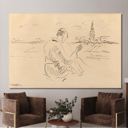 Donna Che Cuce Prima Di Amersfoort Rik Wouters rwo44 quadro stampato su tela