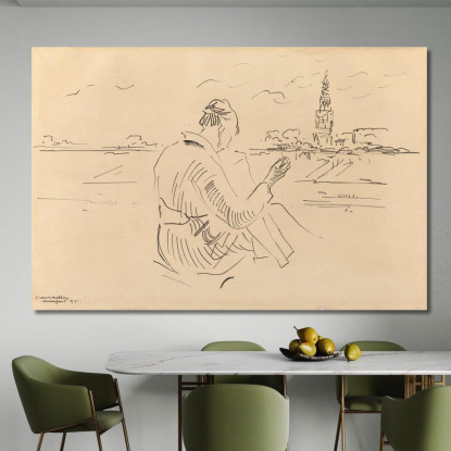 Donna Che Cuce Prima Di Amersfoort Rik Wouters rwo44 quadro stampato su tela