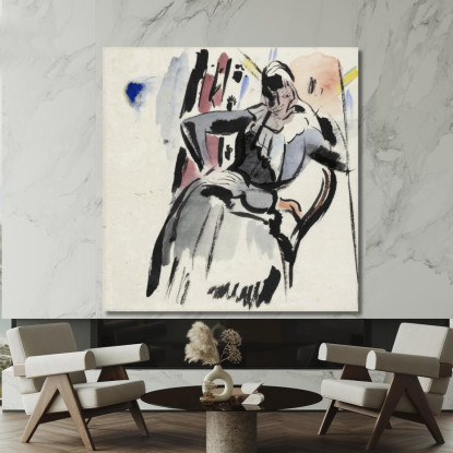 Donna Seduta Rik Wouters rwo45 quadro stampato su tela