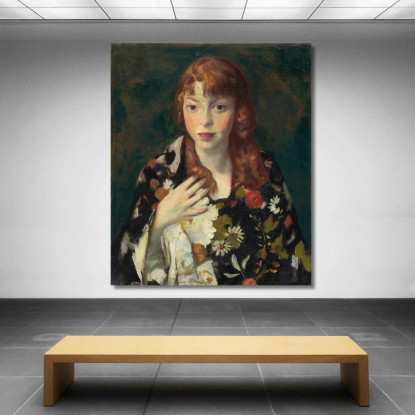 Edna Smith In Un Abito Giapponese Robert Henri rhn17 quadro stampato su tela