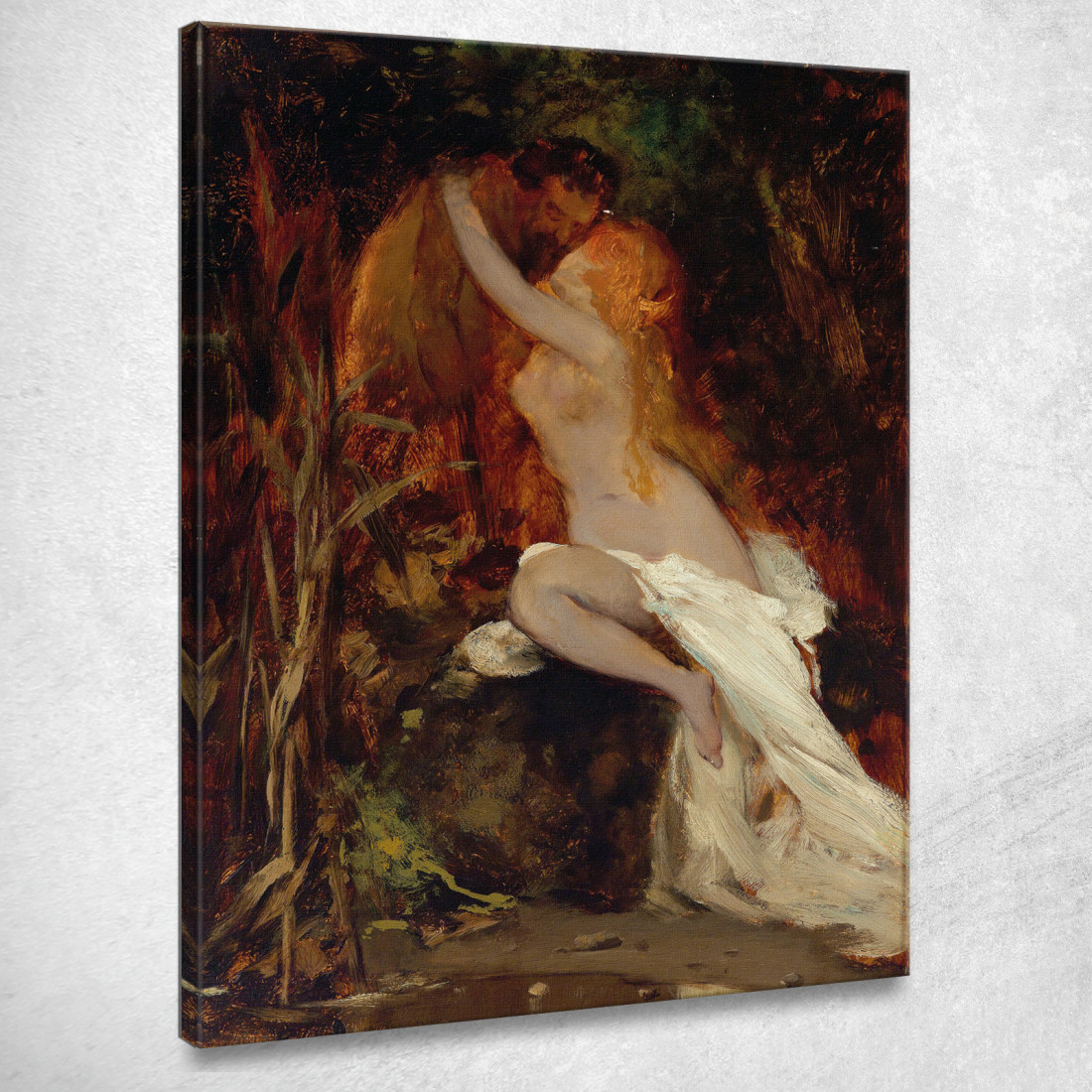 Fauno E Ninfa Hans Makart hmk22 quadro stampato su tela Fauno E Ninfa Hans Makart hmk22 quadro stampato su tela