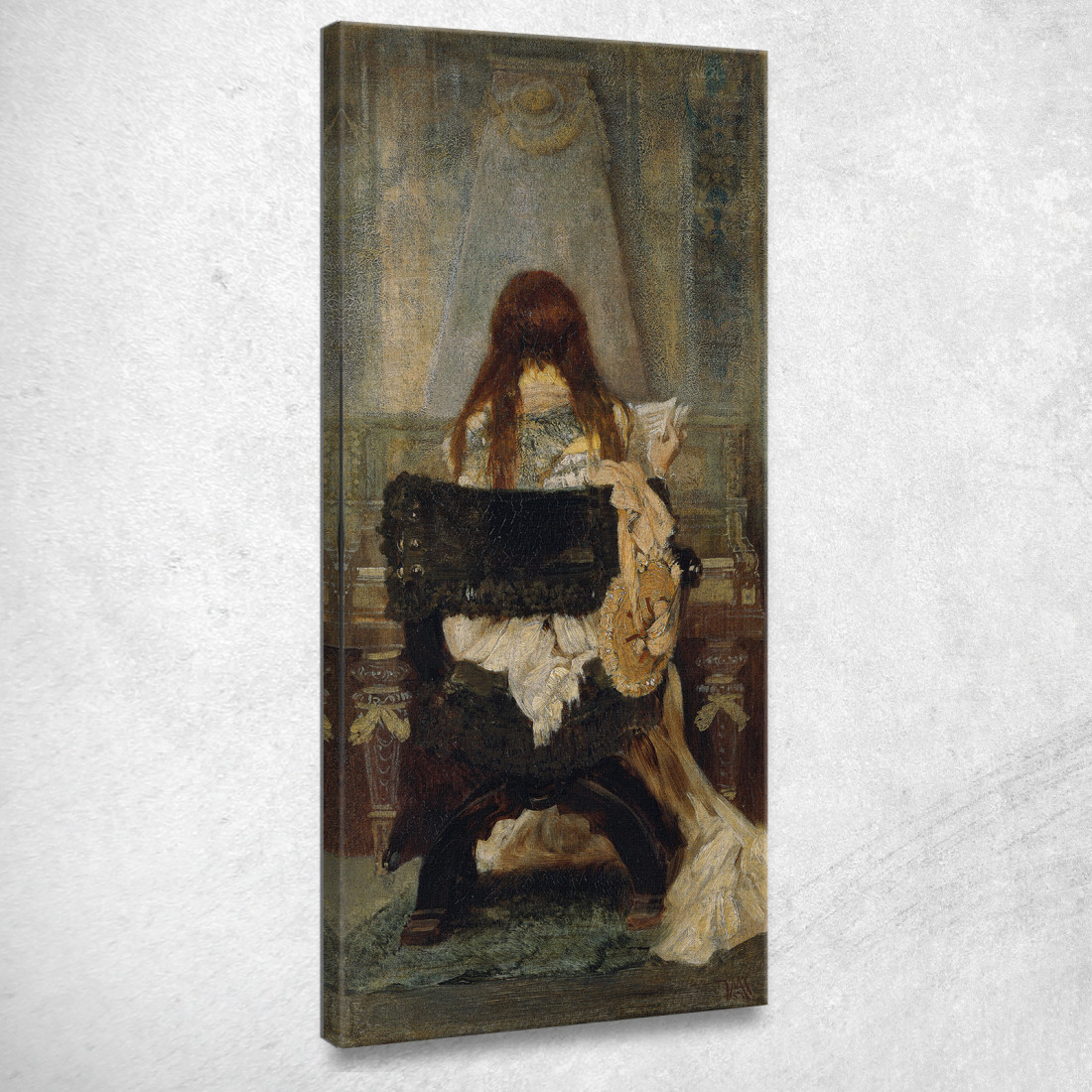 Signora Alla Spinetta Hans Makart hmk29 quadro stampato su tela Signora Alla Spinetta Hans Makart hmk29 quadro stampato su tela