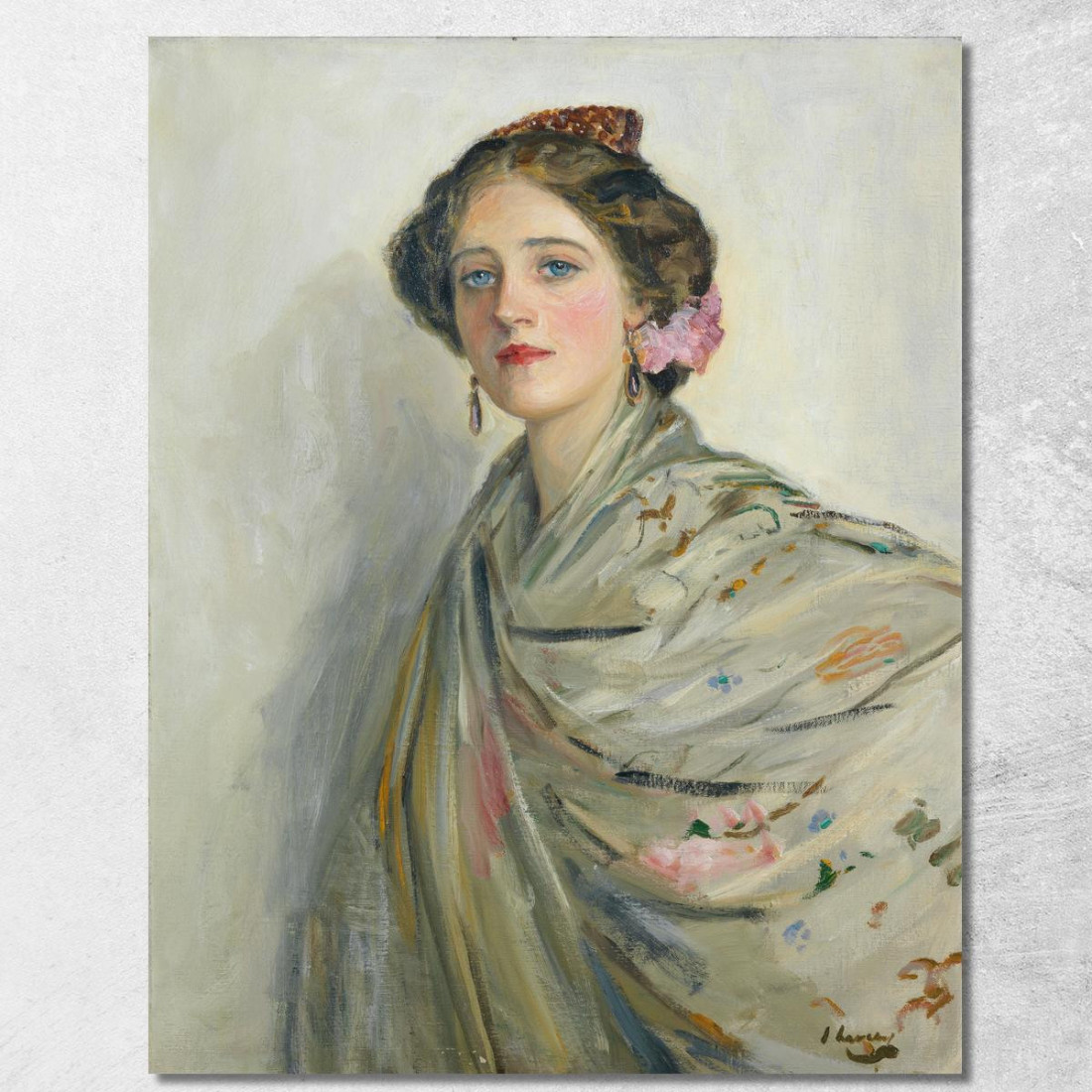 Una Bella Spagnola La Signora Chowne Sir John Lavery sjl1 quadro stampato su tela