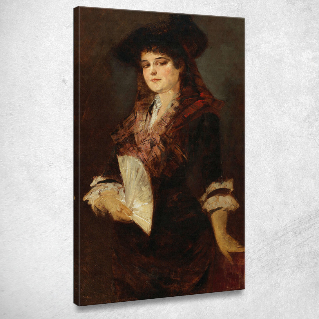 Ritratto Di Una Signora Con Un Ventilatore Hans Makart hmk40 quadro stampato su tela Ritratto Di Una Signora Con Un Ventilatore Hans Makart hmk40 quadro stampato su tela