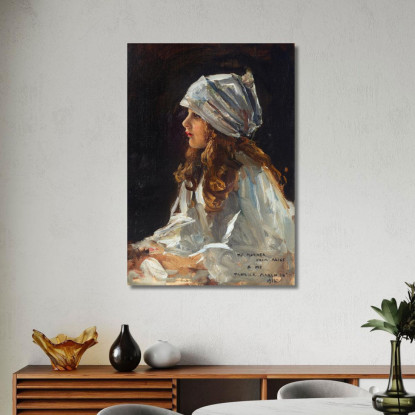 Ritratto Della Figlia Dell'Artista Alice Sir John Lavery sjl39 quadro stampato su tela