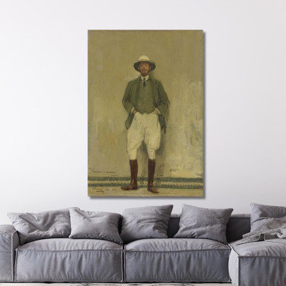 Ritratto Di Walter B. Harris Sir John Lavery sjl40 quadro stampato su tela