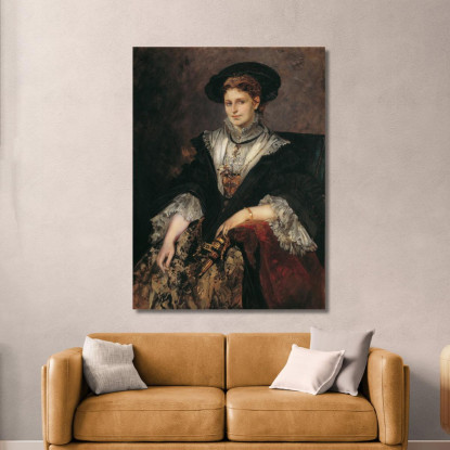 Ritratto Di Bertha Von Piloty Hans Makart hmk45 quadro stampato su tela