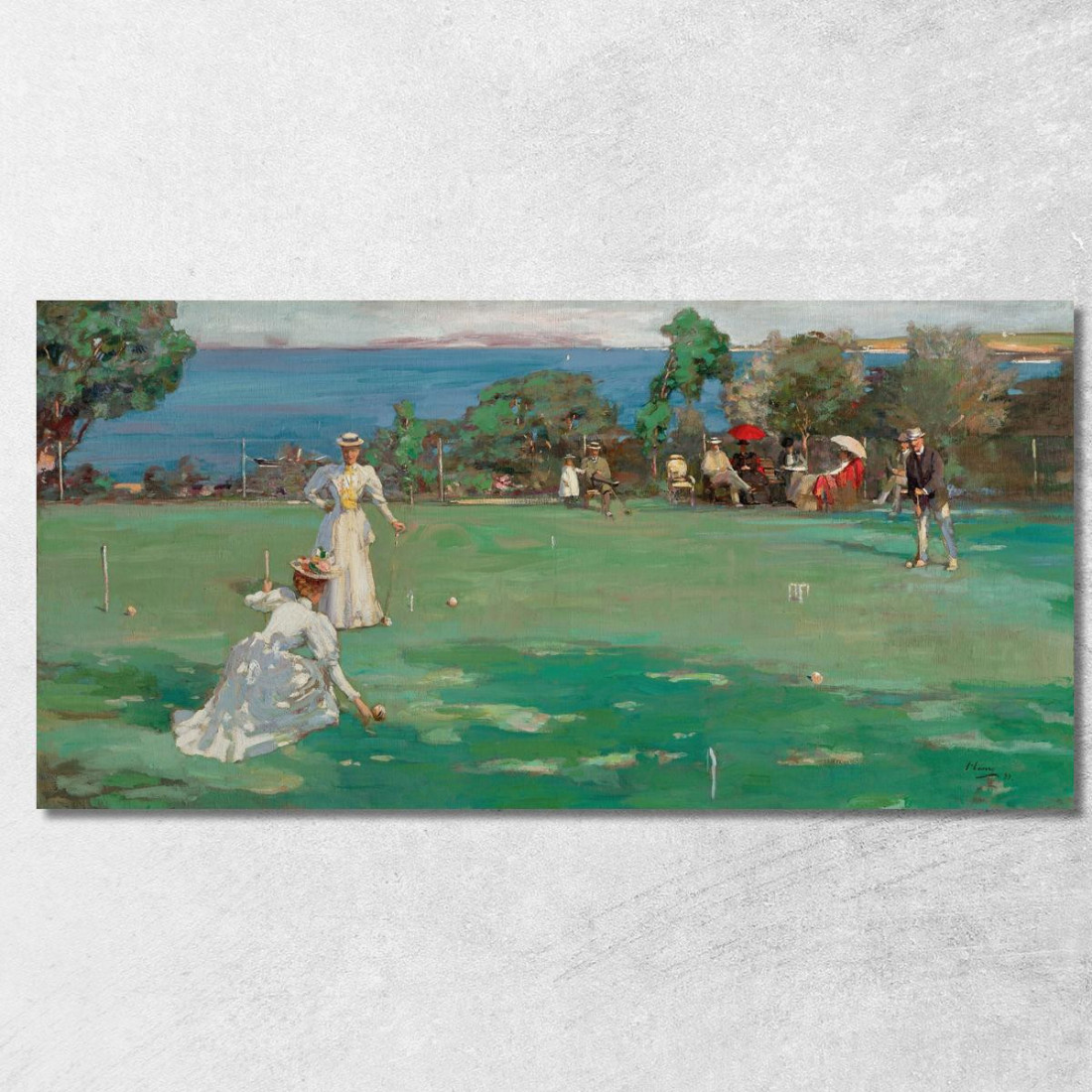 La Festa Del Croquet Sir John Lavery sjl48 quadro stampato su tela