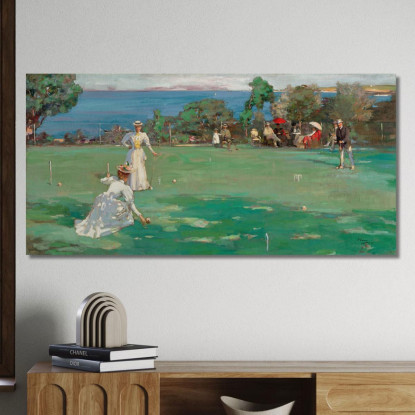 La Festa Del Croquet Sir John Lavery sjl48 quadro stampato su tela
