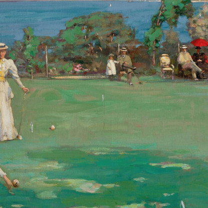 La Festa Del Croquet Sir John Lavery sjl48 quadro stampato su tela