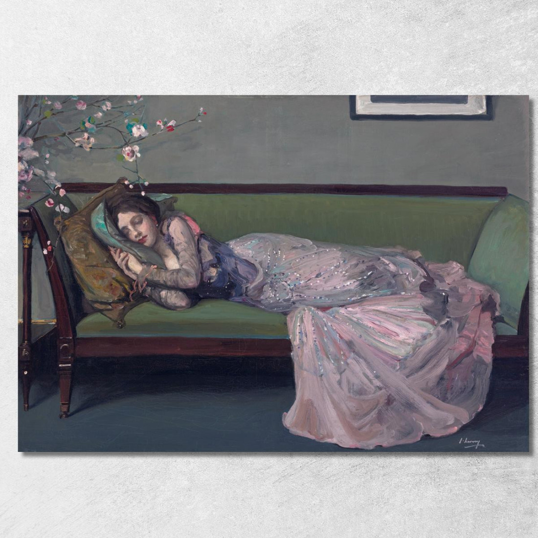 Il Divano Verde Sir John Lavery sjl51 quadro stampato su tela Il Divano Verde Sir John Lavery sjl51 quadro stampato su tela