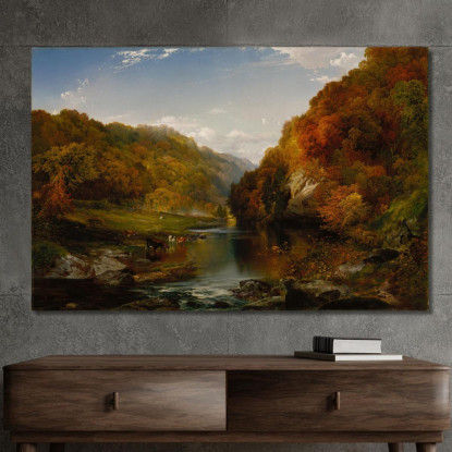 Pomeriggio D'Autunno Il Wissahickon Thomas Moran tmr10 quadro stampato su tela