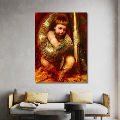 Putto Che Pulisce Le Braccia Di Marte Hans Makart hmk52 quadro stampato su tela