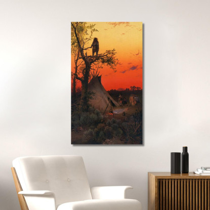 Alla Ricerca. Un Ute. Camp Utah. Thomas Moran tmr49 quadro stampato su tela