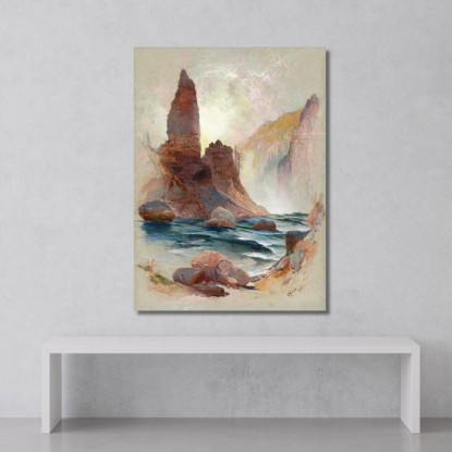 Torre A Tower Falls Yellowstone Thomas Moran tmr77 quadro stampato su tela