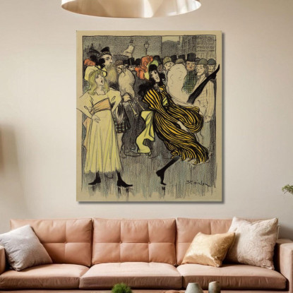 Ballerino Scozzese In Una Strada Di Londra Théophile Alexandre Steinlen tas13 quadro stampato su tela