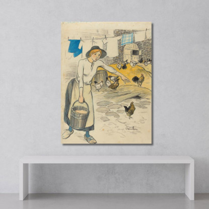 Ragazza Della Fattoria Théophile Alexandre Steinlen tas20 quadro stampato su tela