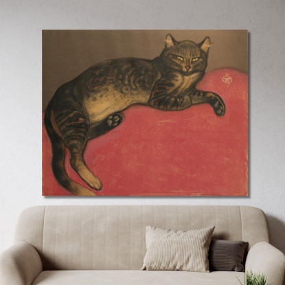 Gatto Inverno Su Un Cuscino Théophile Alexandre Steinlen tas35 quadro stampato su tela