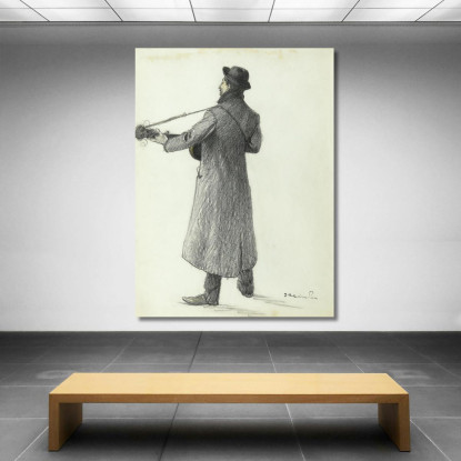 Musicista Di Strada Théophile Alexandre Steinlen tas39 quadro stampato su tela
