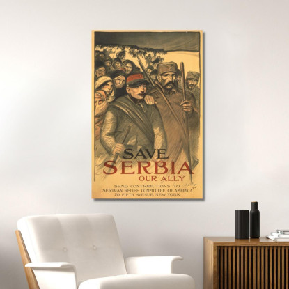 Salviamo La Serbia Nostro Alleato Théophile Alexandre Steinlen tas45 quadro stampato su tela