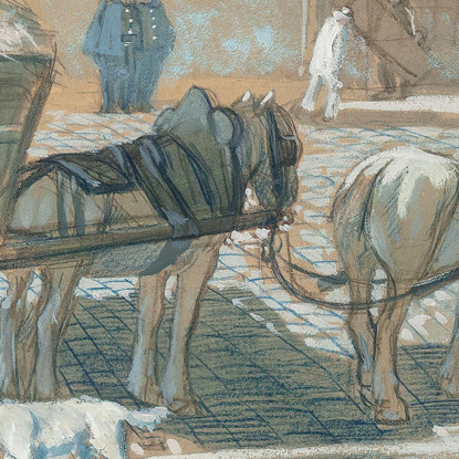 Scena Parigina In Inverno Théophile Alexandre Steinlen tas46 quadro stampato su tela
