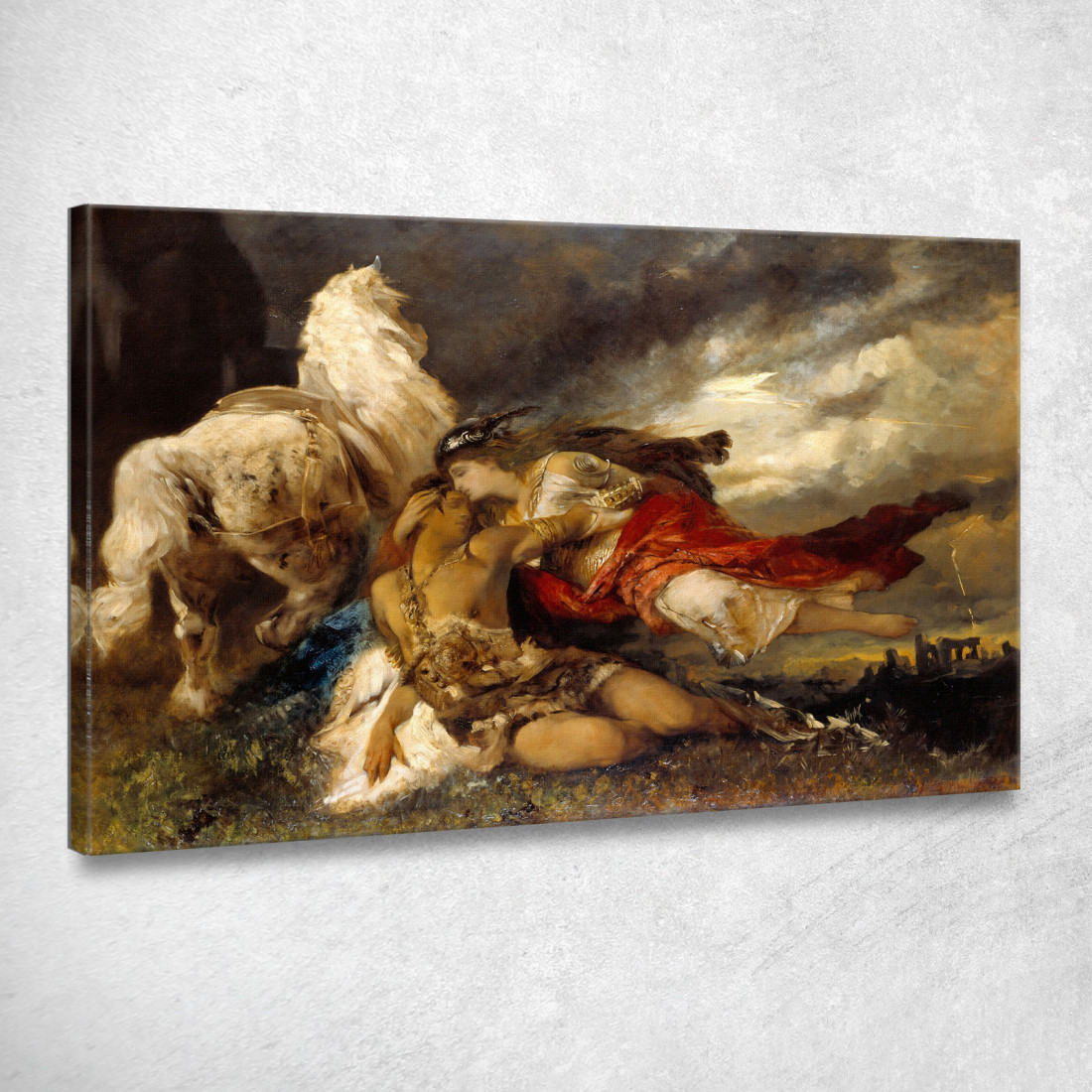 Valchiria E Un Eroe Morente Hans Makart hmk69 quadro stampato su tela Valchiria E Un Eroe Morente Hans Makart hmk69 quadro stampato su tela