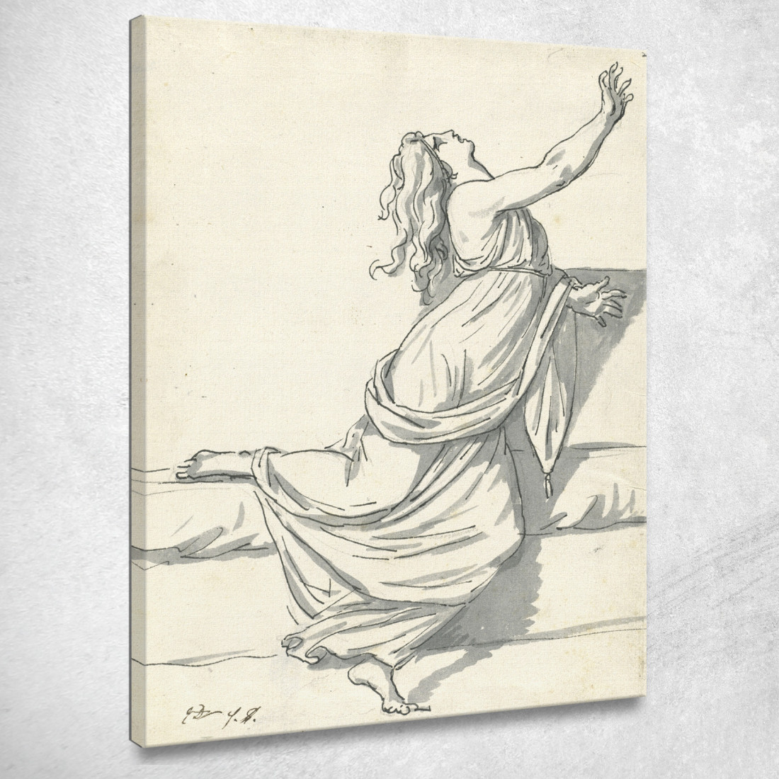 Una Donna Sconvolta Con La Testa Gettata All'Indietro Jacques Louis David jld1 quadro stampato su tela Una Donna Sconvolta Con La Testa Gettata All'Indietro Jacques Louis David jld1 quadro stampato su tela