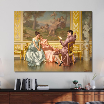 La Lettura Della Poesia 2 Vittorio Reggianini vrg21 quadro stampato su tela