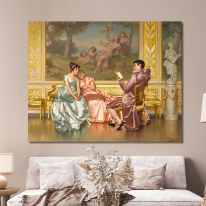La Lettura Della Poesia 2 Vittorio Reggianini vrg21 quadro stampato su tela