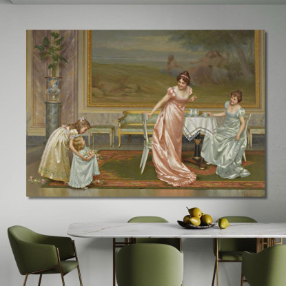 Il Tea Party Vittorio Reggianini vrg27 quadro stampato su tela