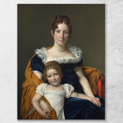 Ritratto Della Contessa Vilain Xiiii E Di Sua Figlia Jacques Louis David jld9 quadro stampato su tela