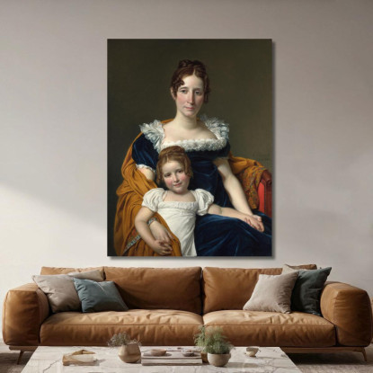 Ritratto Della Contessa Vilain Xiiii E Di Sua Figlia Jacques Louis David jld9 quadro stampato su tela