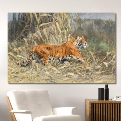 Nelle Tigri Della Giungla Wilhelm Kuhnert wkh19 quadro stampato su tela