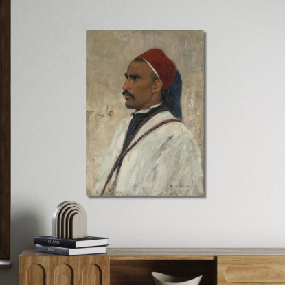 Ritratto Di Un Arabo Wilhelm Kuhnert wkh31 quadro stampato su tela