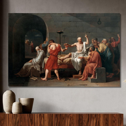 La Morte Di Socrate Jacques Louis David jld12 quadro stampato su tela