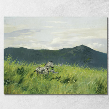 Zebra Nella Steppa Wilhelm Kuhnert wkh49 quadro stampato su tela