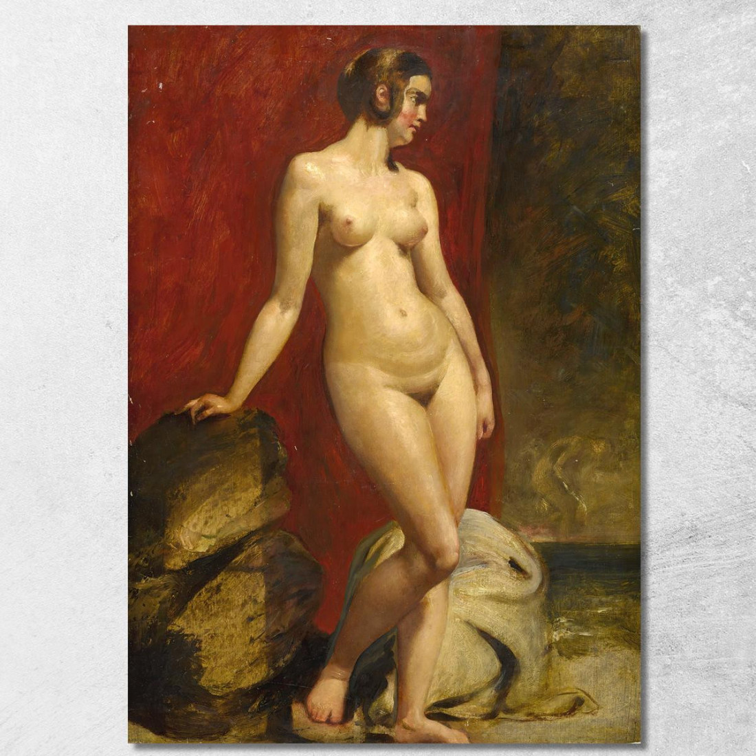 Uno Studio Di Un Nudo Femminile In Piedi William Etty wet2 quadro stampato su tela