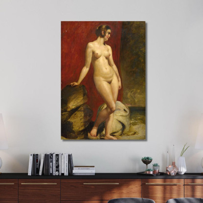 Uno Studio Di Un Nudo Femminile In Piedi William Etty wet2 quadro stampato su tela