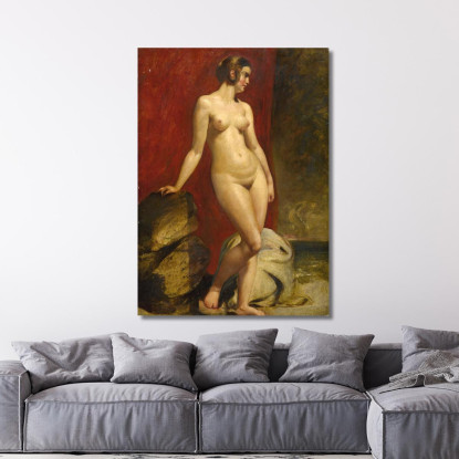 Uno Studio Di Un Nudo Femminile In Piedi William Etty wet2 quadro stampato su tela