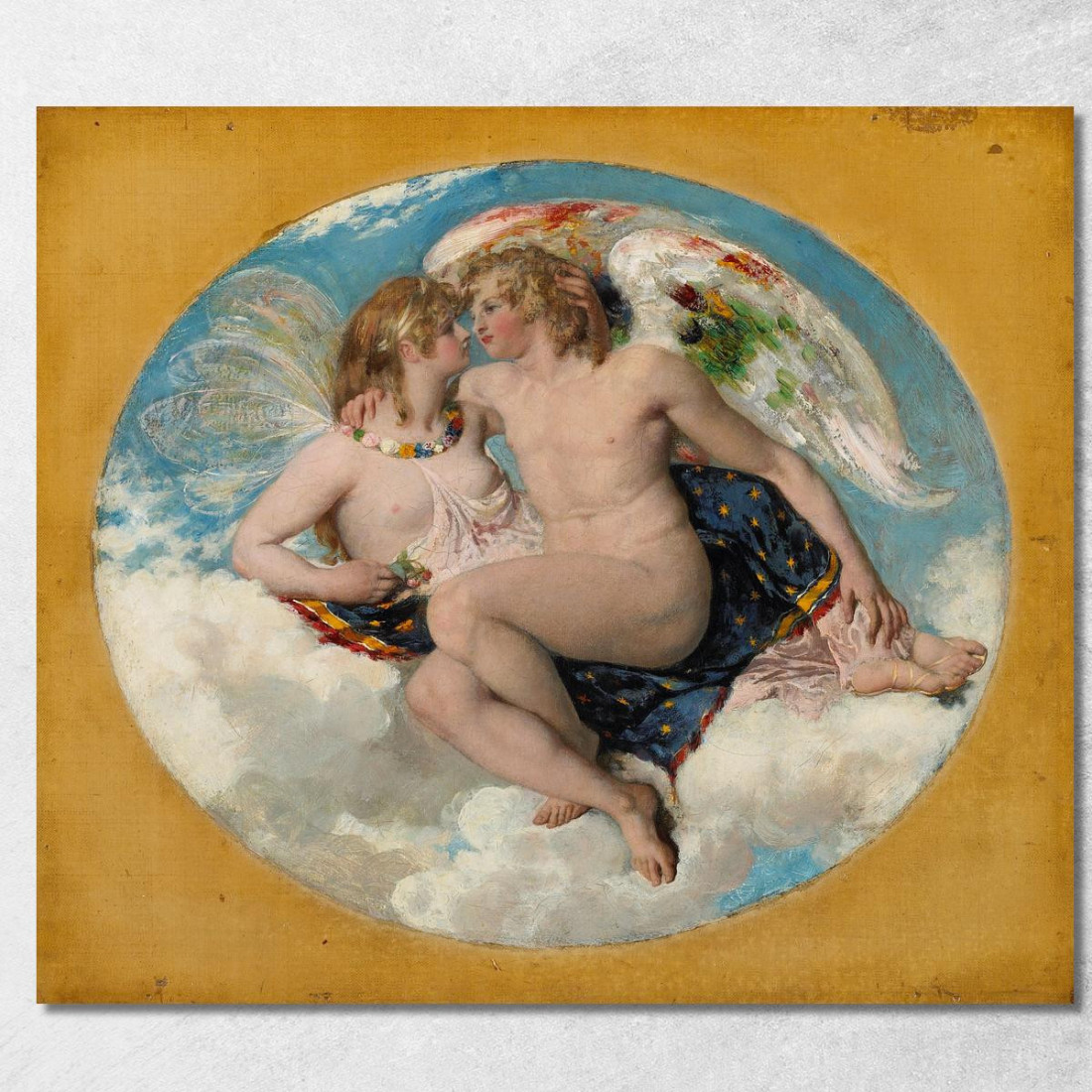 Amore E Psiche William Etty wet5 quadro stampato su tela