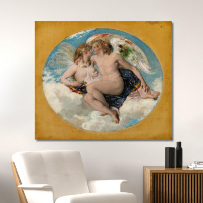 Amore E Psiche William Etty wet5 quadro stampato su tela