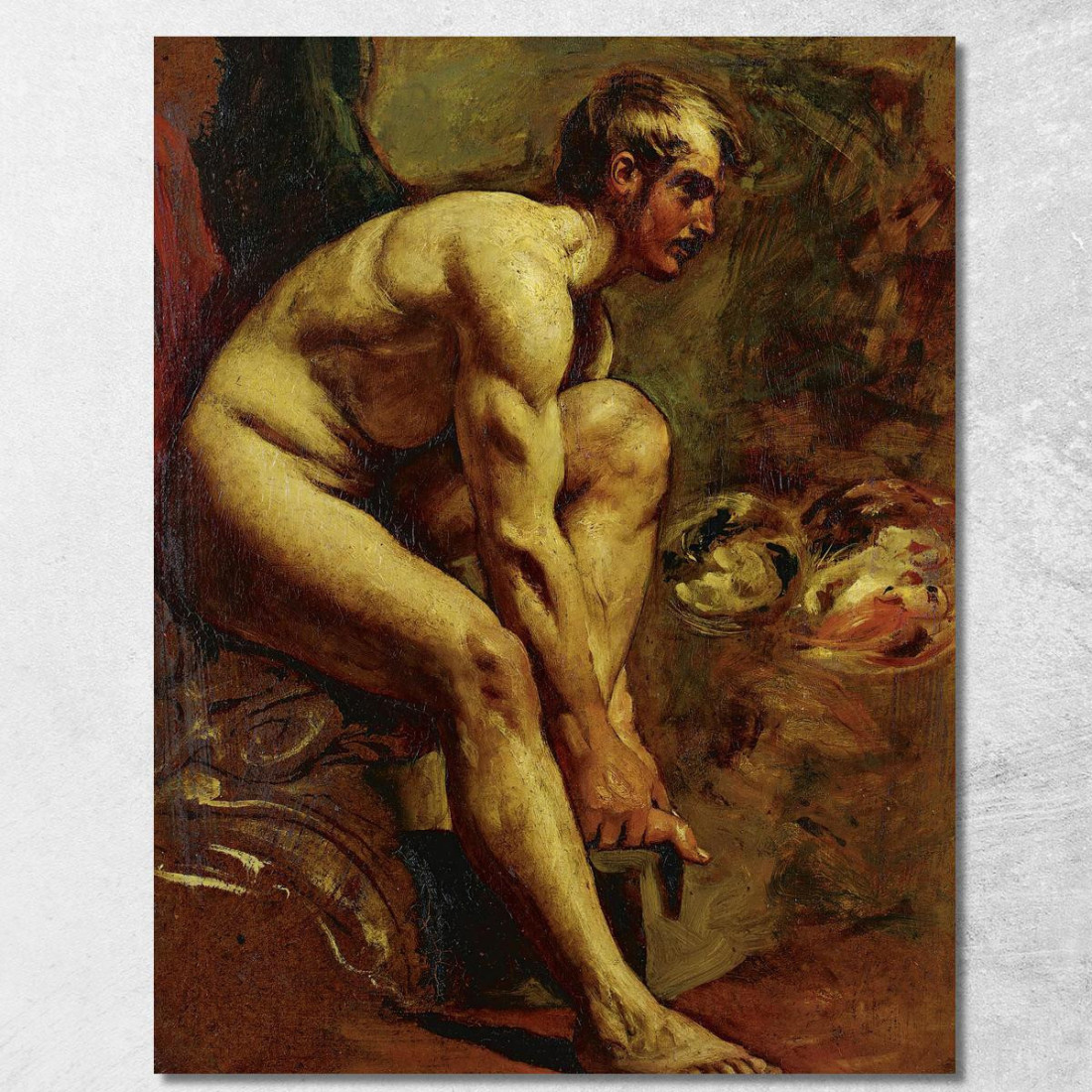 Nudo Maschile 2 William Etty wet9 quadro stampato su tela