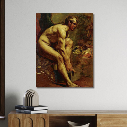 Nudo Maschile 2 William Etty wet9 quadro stampato su tela