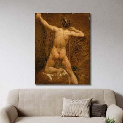Nudo Maschile William Etty wet12 quadro stampato su tela